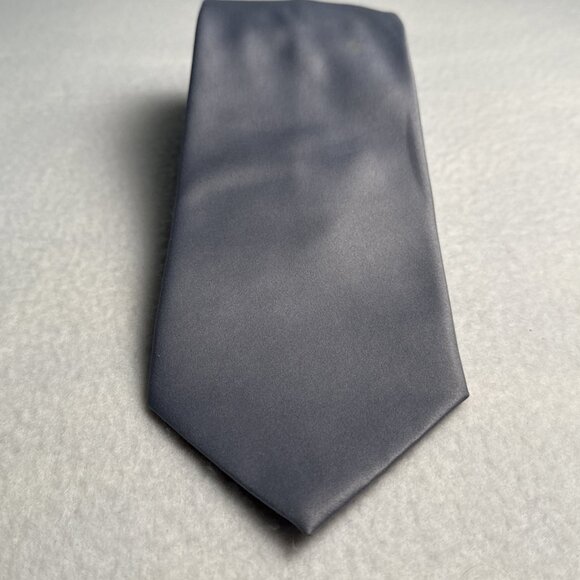 Geoffrey Beene Neck Tie Solid Gray 100% Polyester 60" X 4" - Picture 2 of 8
